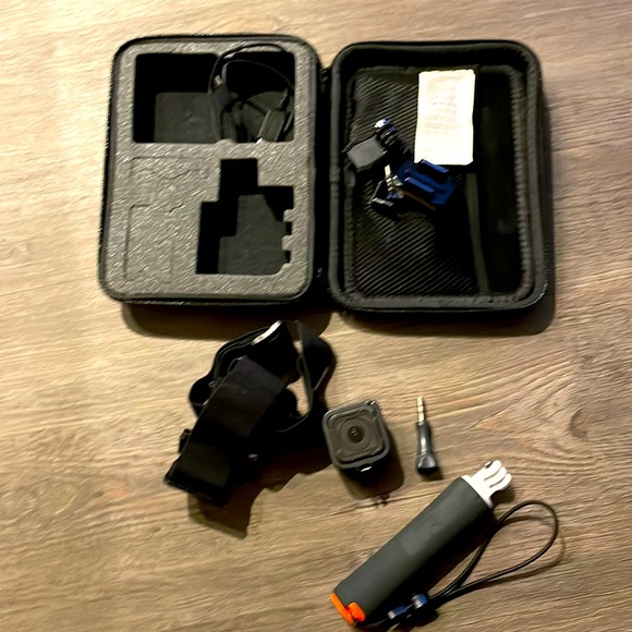 GoPro with attachments and case